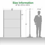 Cadeninc 3.92 ft. x 6 ft. Metal Freestanding Privacy Screen Fence Panel - White