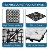 White Deck Pebble 12 in. x 12 in. Outdoor Patio Flooring Recycled Glass Interlocking Mosaic Floor Tile (4 sq. ft./Case)