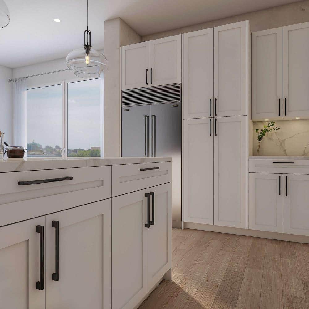 Cambridge Everest 27 in. W x 12 in. D x 36 in. H Ready to Assemble Shaker Wall Kitchen Cabinet in White