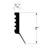 Veranda 2149 7/16 in. x 2 in. x 7 ft. PVC Composite White Garage Door Stop Moulding