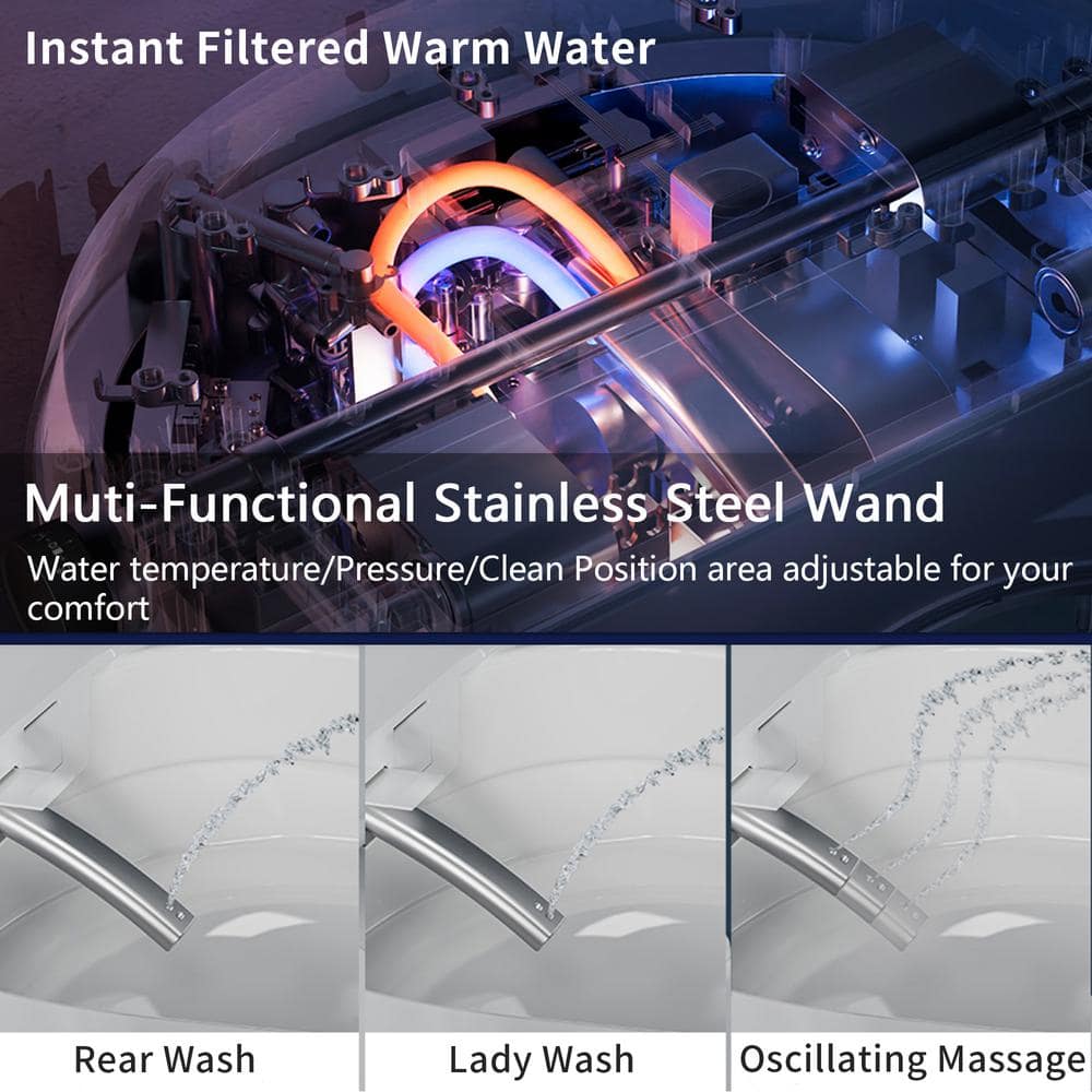 Casta Diva Smart Bidet Toilet with Auto Dual Flush & Night Light