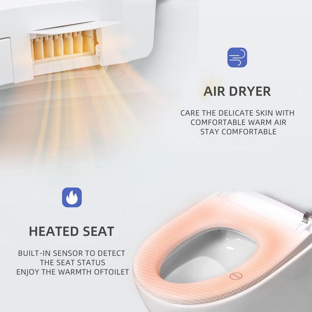 Casta Diva Elongated Electric Bidet Toilet 1.06 GPF White - Auto Open/Close, Powerful Flushing, Deodorizing