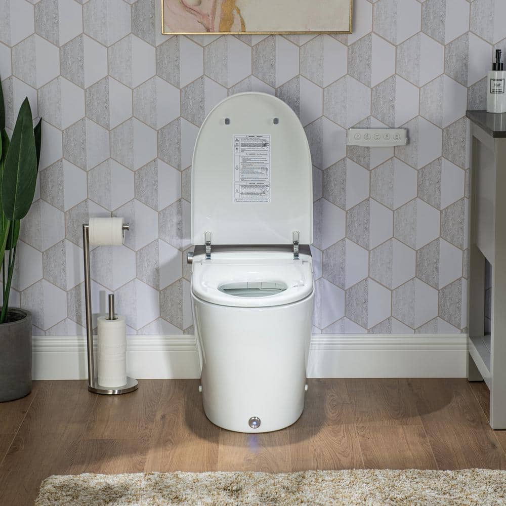 Casta Diva Elongated Electric Bidet Toilet 1.06 GPF White - Auto Open/Close, Powerful Flushing, Deodorizing