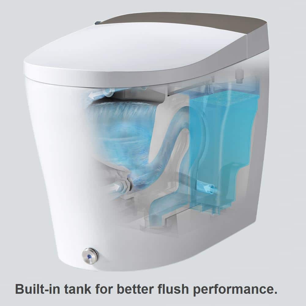 Casta Diva Elongated Electric Bidet Toilet 1.06 GPF White - Auto Open/Close, Powerful Flushing, Deodorizing