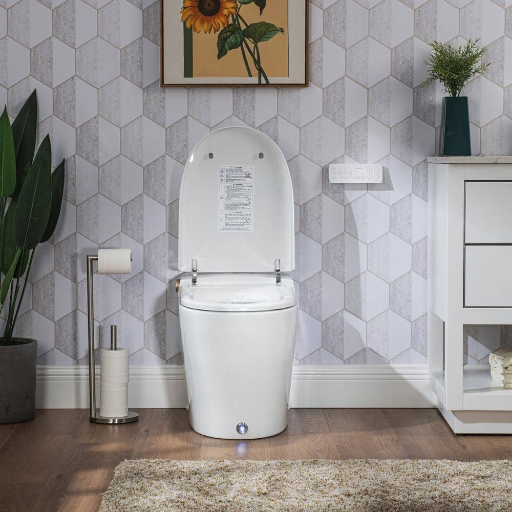 Casta Diva CD-Y070 Smart Tankless Bidet Toilet, Elongated, White, 1.28GPF