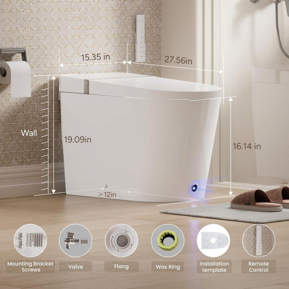 Casta Diva Elongated Smart Bidet Toilet 1.28 GPF White