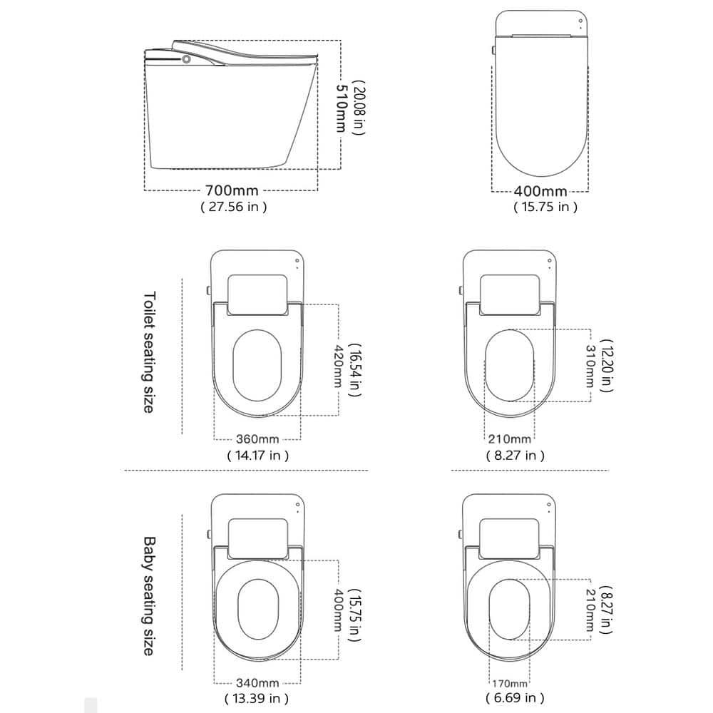 CATALINA 1.28GPF Smart Bidet Toilet with Heated Seat and LED Display