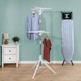 Honey-Can-Do 28.5 in. W x 73.5 in. H White Steel and Plastic 2-Tier Tripod Drying Rack