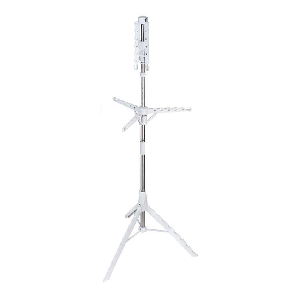 Honey-Can-Do 28.5 in. W x 73.5 in. H White Steel and Plastic 2-Tier Tripod Drying Rack