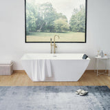 Vanity Art Montpellier 59 in. L x 30 in. W Acrylic Flatbottom Freestanding Bathtub in White/Classic Chrome