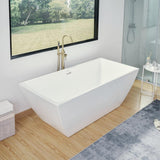 Vanity Art Montpellier 67 in. Acrylic Flatbottom Freestanding Bathtub in White