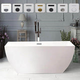 Vanity Art Montpellier 67 in. Acrylic Flatbottom Freestanding Bathtub in White