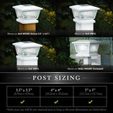 CLASSY CAPS 5 in. x 5 in./ 4 in. x 4 in. White ABS Outdoor Fairmont Solar Post Cap (2-Pack)