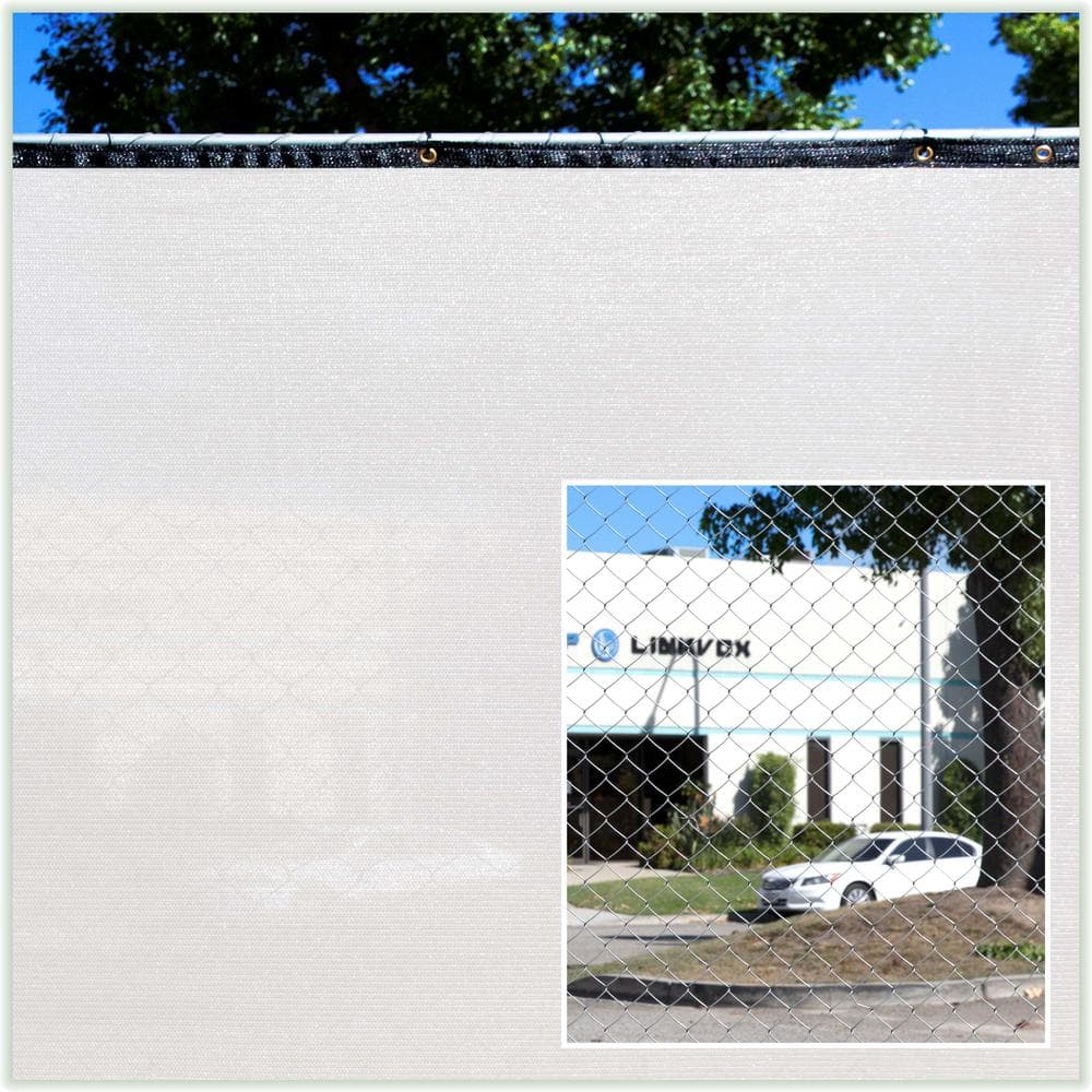 COLOURTREE 4 ft. x 92 ft. White Privacy Fence Screen HDPE Mesh Windscreen with Reinforced Grommets for Garden Fence (Custom Size)