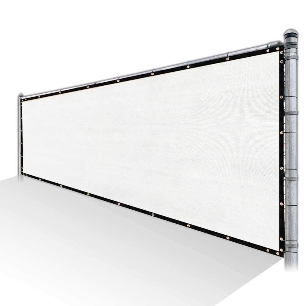 COLOURTREE 6 ft. x 50 ft. White Privacy Fence Screen Mesh Cover Screen with Reinforced Grommets for Garden Fence (Custom Size)