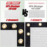 COLOURTREE 5 ft. x 25 ft. White Privacy Fence Screen Mesh Fabric Cover Windscreen with Reinforced Grommets for Garden Fence