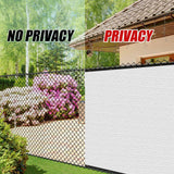 COLOURTREE 5 ft. x 25 ft. White Privacy Fence Screen Mesh Fabric Cover Windscreen with Reinforced Grommets for Garden Fence