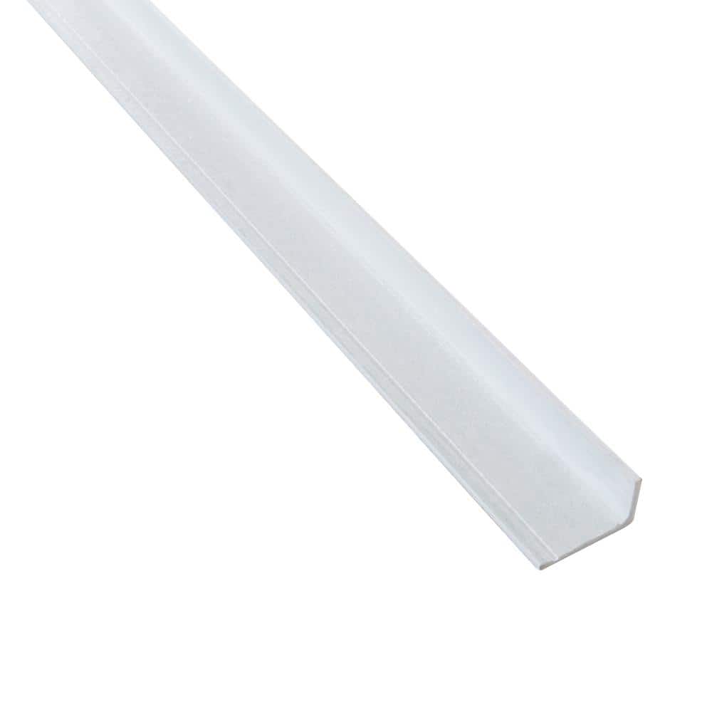 96 in. x 1-1/5 in. x 1/8 in. FRP Angle Steel Fence Post, White, (4 pack)