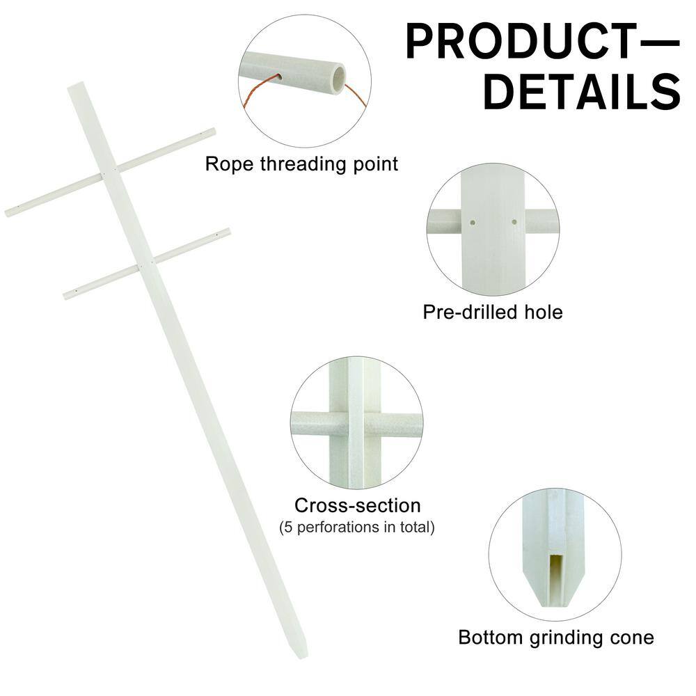 84 in. x 2 in. x 2 in. Fiberglass T Profile Fence Post For Corner / Line���2 pack