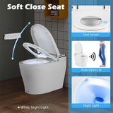 Costway Smart Elongated Bidet Toilet with 4-Level Heating & Auto Functions