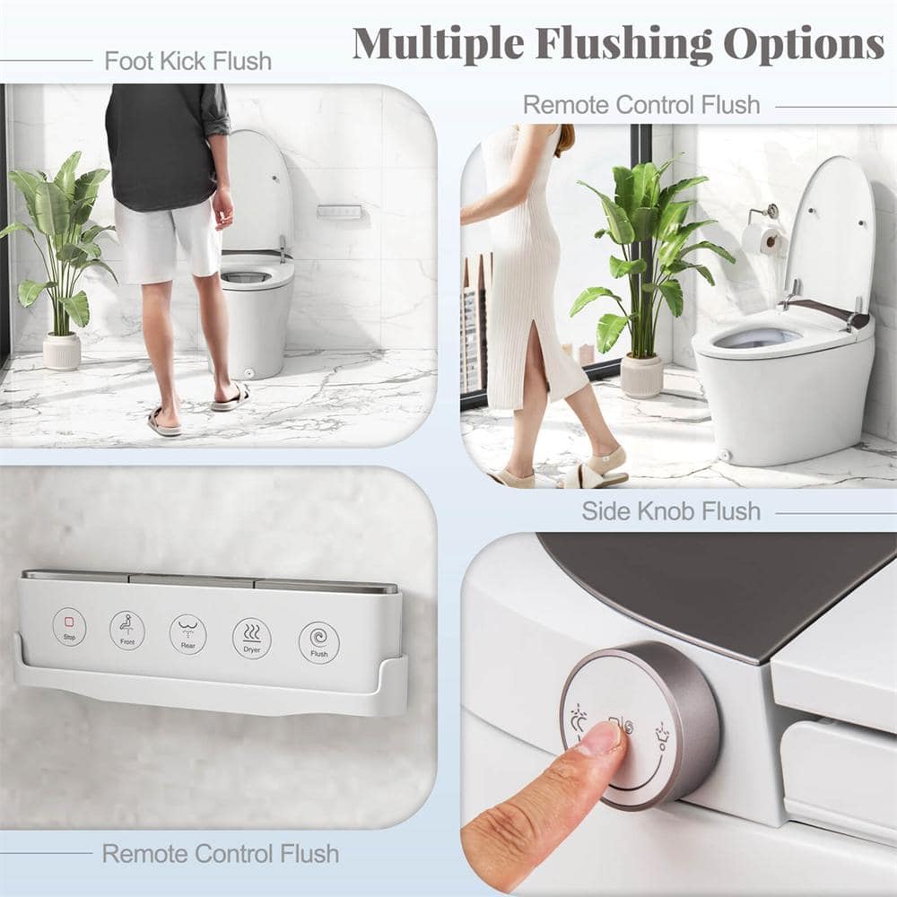 Costway Smart Toilet Round Bidet with 1000 Gram MaP Flushing Score