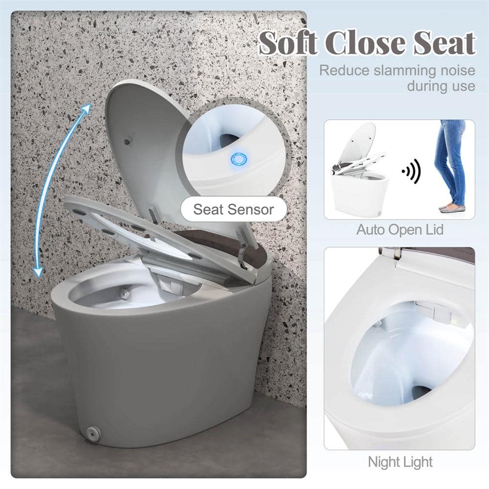 Costway Smart Toilet Round Bidet with 1000 Gram MaP Flushing Score
