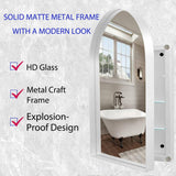 COWLOWN 24 in. W x 36 in. H White Arched Metal Framed Recessed Bathroom Medicine Cabinet with Mirror and Adjustable Shelves