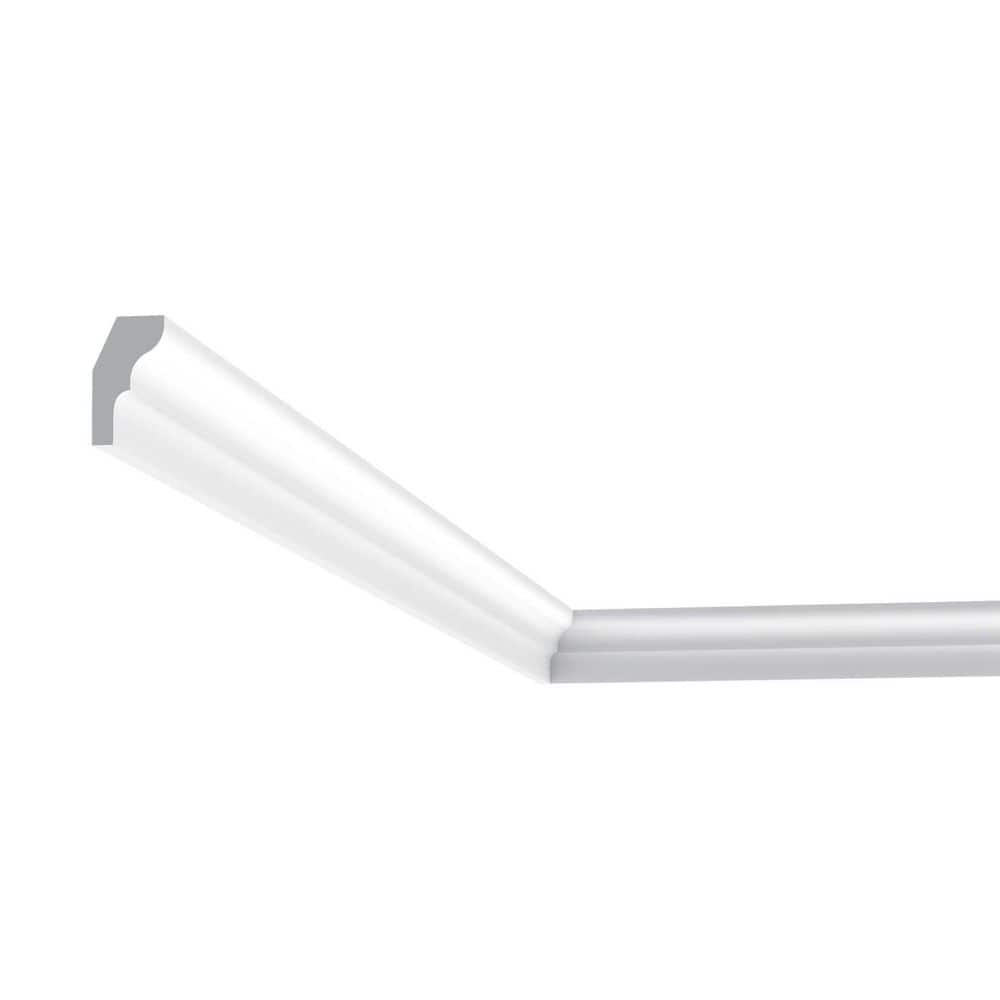 ORAC DECOR 5/8 in. x 1 in. x 78-3/4 in. Primed White Plain Polystyrene Crown Moulding (9-Pack)