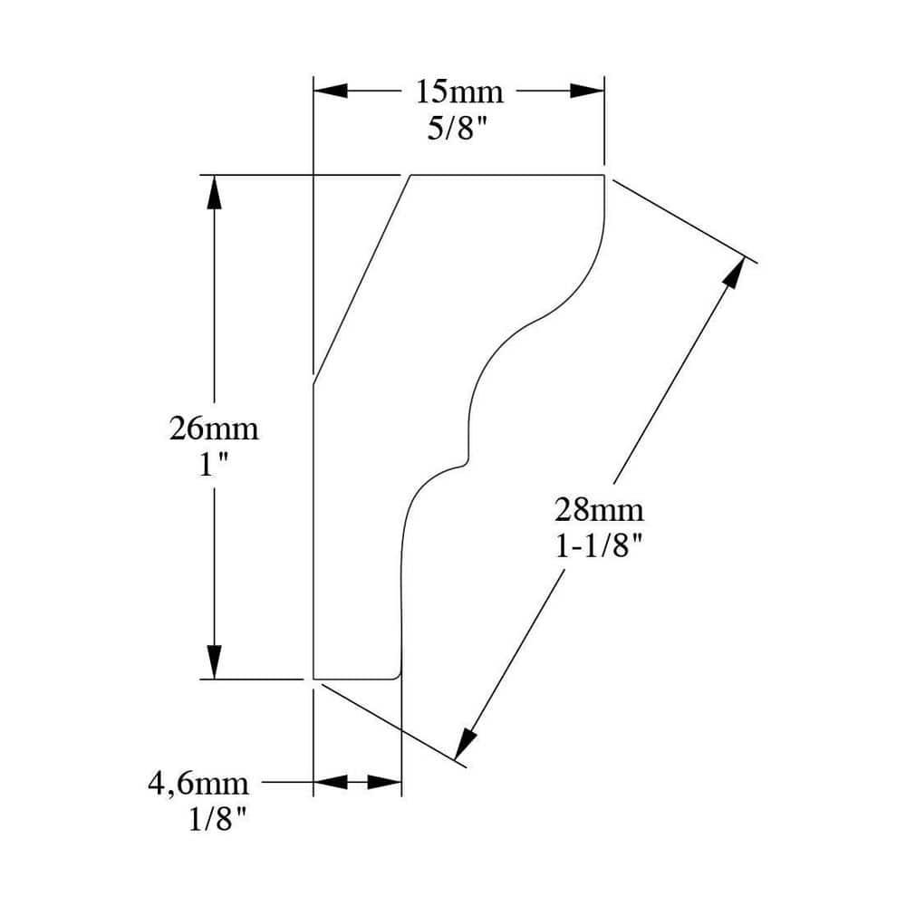 ORAC DECOR 5/8 in. x 1 in. x 78-3/4 in. Primed White Plain Polystyrene Crown Moulding (9-Pack)