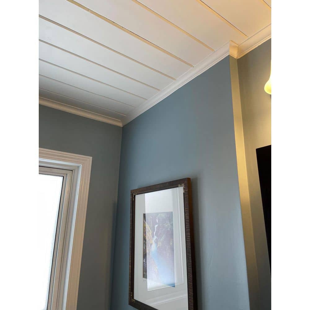 ORAC DECOR 1-1/8 in. x 1-1/8 in. x 78-3/4 in. Primed White Plain Polystyrene Crown Moulding (8-Pack)