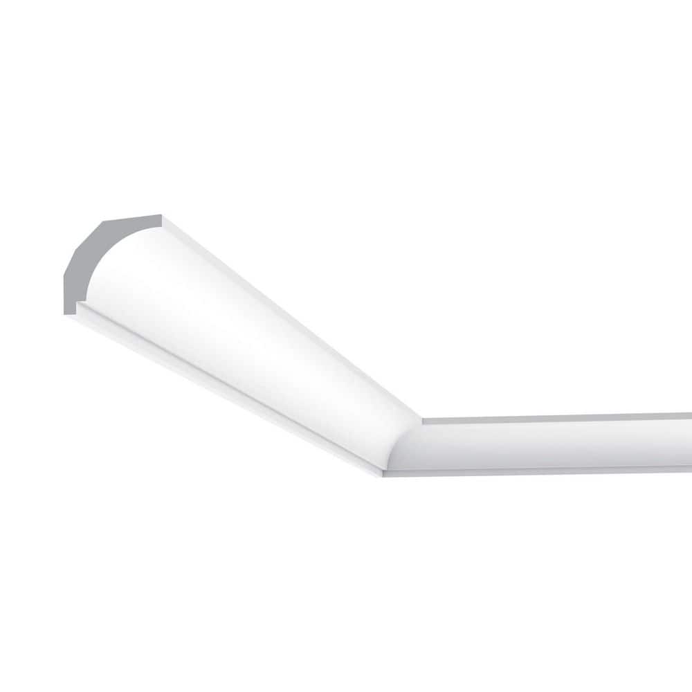 ORAC DECOR 1-1/8 in. x 1-1/8 in. x 78-3/4 in. Primed White Plain Polystyrene Crown Moulding (8-Pack)
