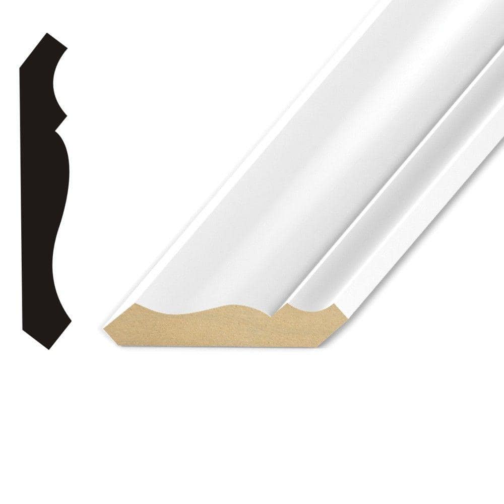 Unbranded Pro Pack LWM 49 5/8 in. x 3-5/8 in. x 12 ft. Primed MDF Crown Molding (5-Pack)