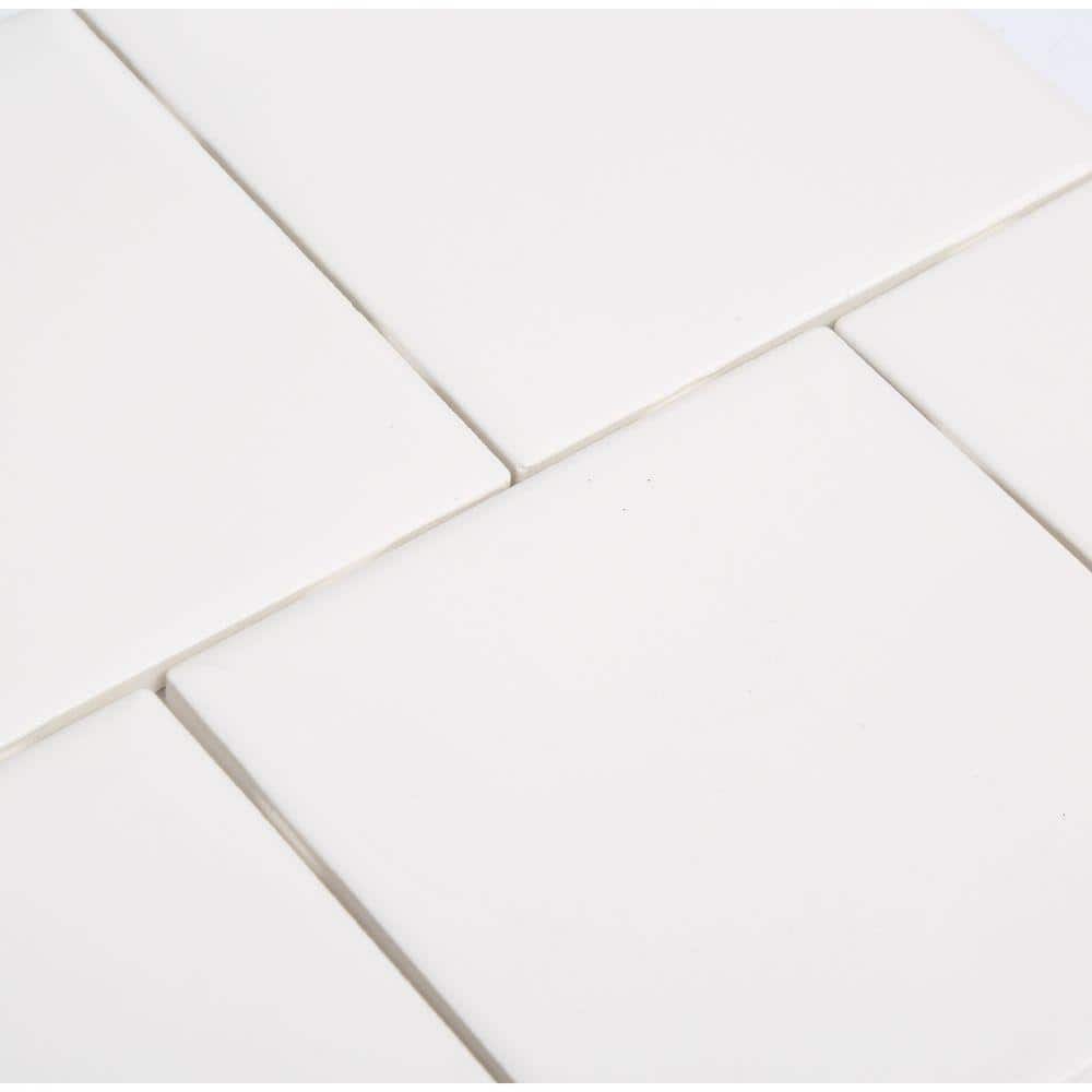Daltile Semi-Gloss White 4-1/4 in. x 4-1/4 in. Ceramic Wall Tile (12.5 sq. ft. / case)