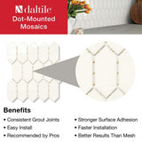 Marazzi LuxeCraft 11 in. x 12 in. x 6.35 mm White Ceramic Picket Mosaic Wall Tile (0.73 sq. ft. per piece)