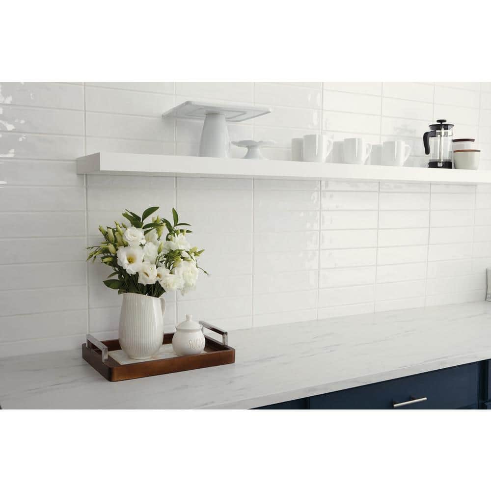 Marazzi LuxeCraft White 3 in. x 12 in. Glazed Ceramic Subway Wall Tile (12 sq. ft. per Case)
