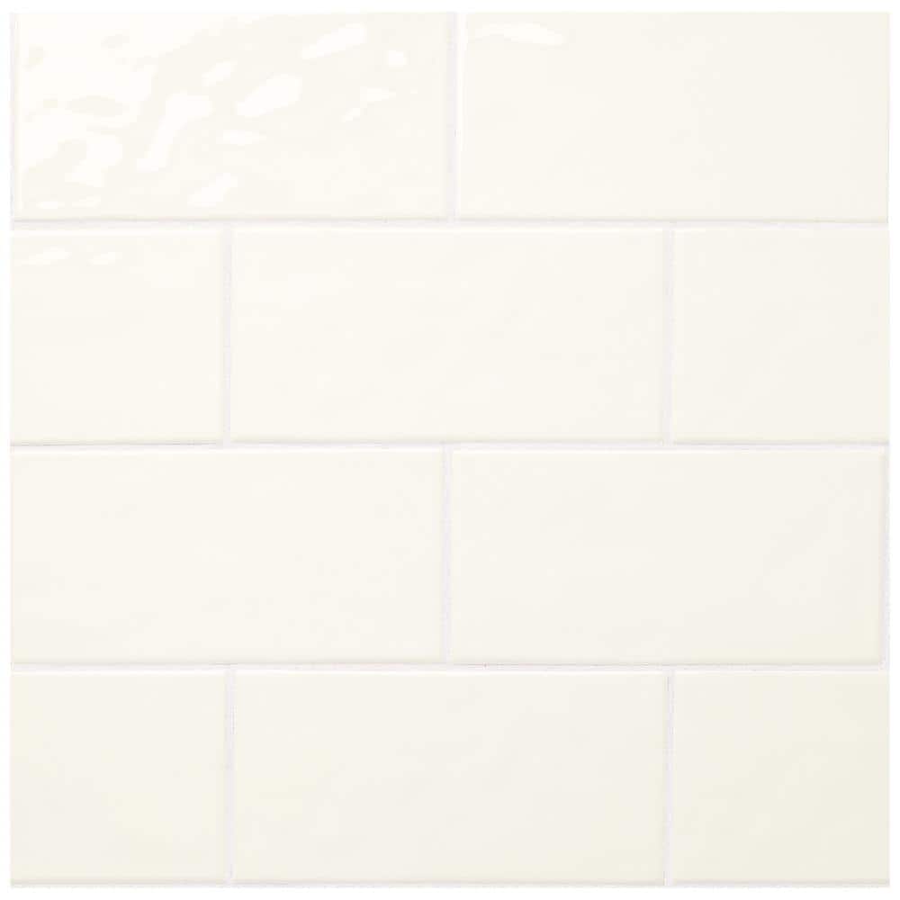 Marazzi LuxeCraft White 4 in. x 8 in. Glazed Ceramic Subway Wall Tile (10.5 sq. ft. / case)