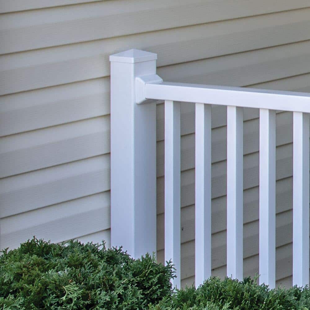 4 in. x 4 in. x 39 in. White Traditional Fence Post Jacket