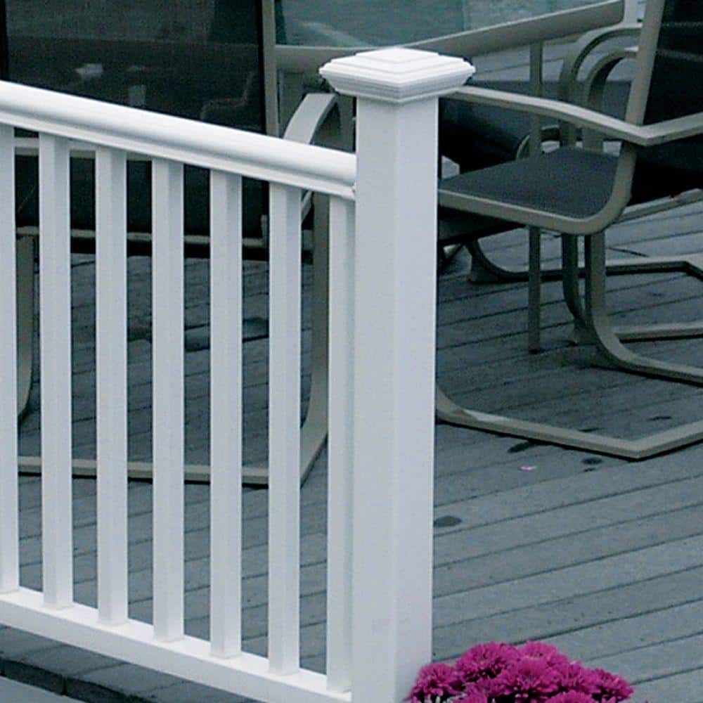 4 in. x 4 in. x 39 in. White Traditional Fence Post Jacket