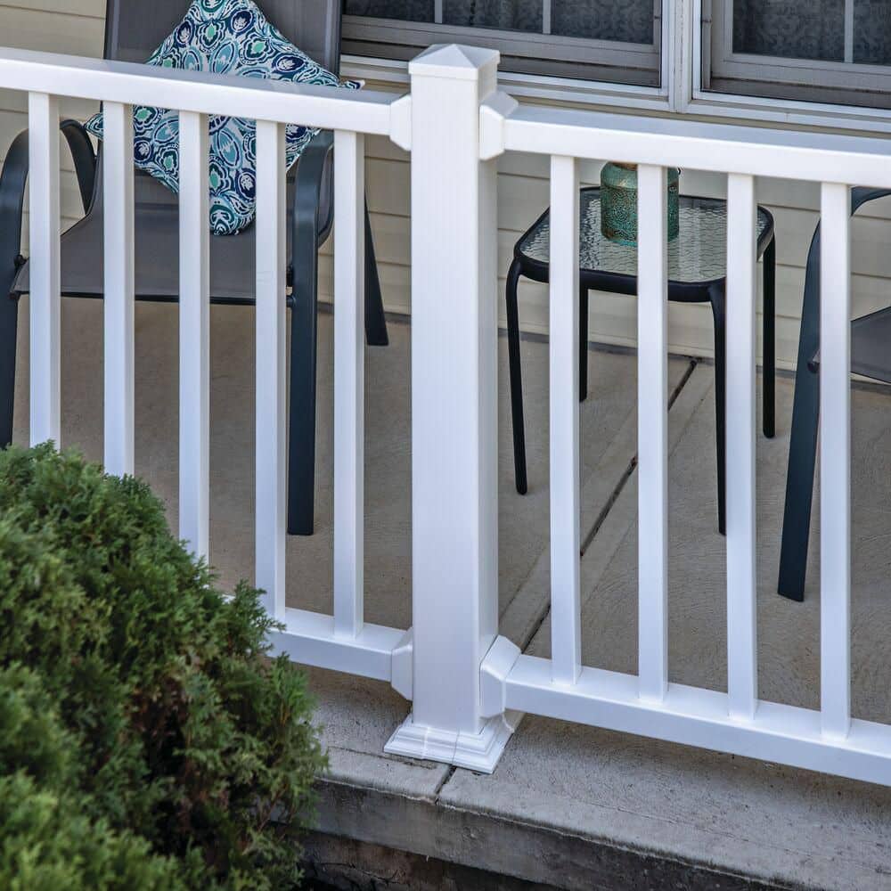 4 in. x 4 in. x 39 in. White Traditional Fence Post Jacket