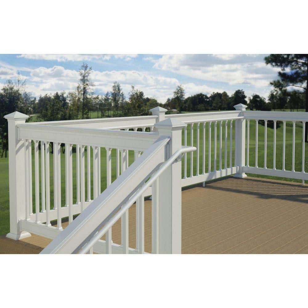 90 Degree White Aluminum ADA Hand Rail Return Post
