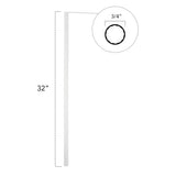 Deckorators 3/4 in. x 3/4 in. x 32 in. White Aluminum Round Classic Baluster (10-Pack)