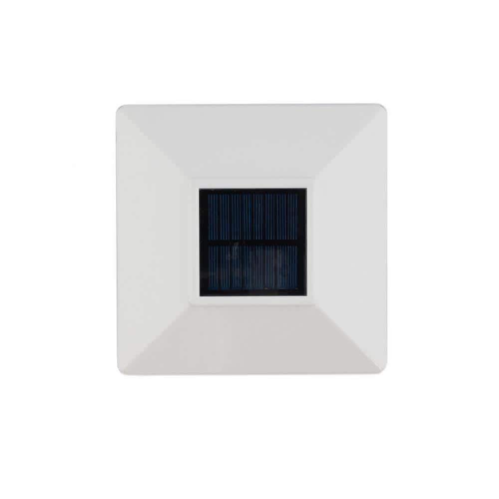 Deckorators 4 in. x 4 in. White Solar Band LED Post Cap