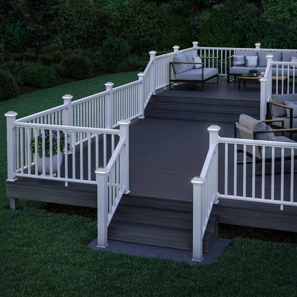 Deckorators 4 in. x 4 in. White Solar Band LED Post Cap