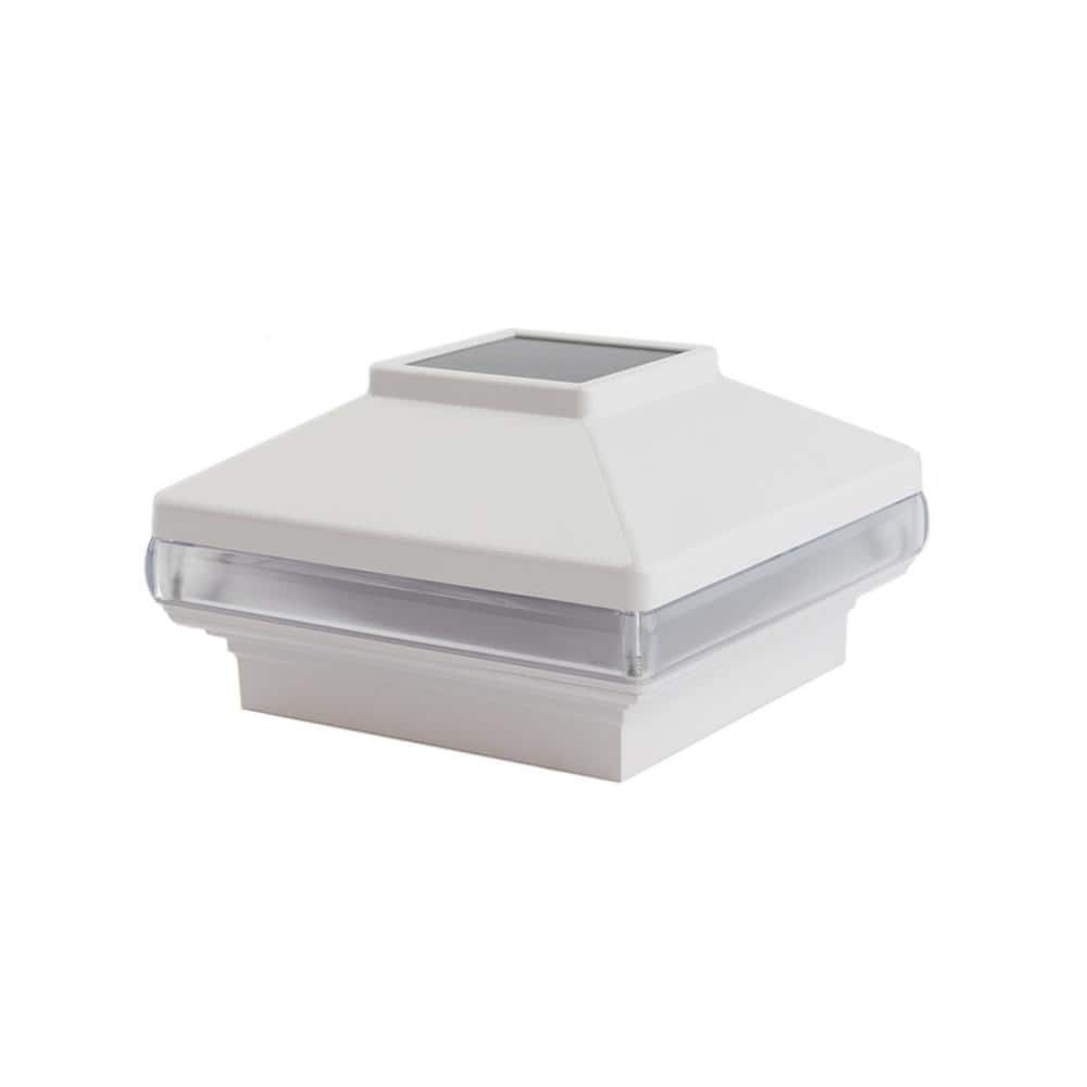 Deckorators 4 in. x 4 in. White Solar Band LED Post Cap