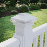 Deckorators 4 in. x 4 in. White Solar Band LED Post Cap