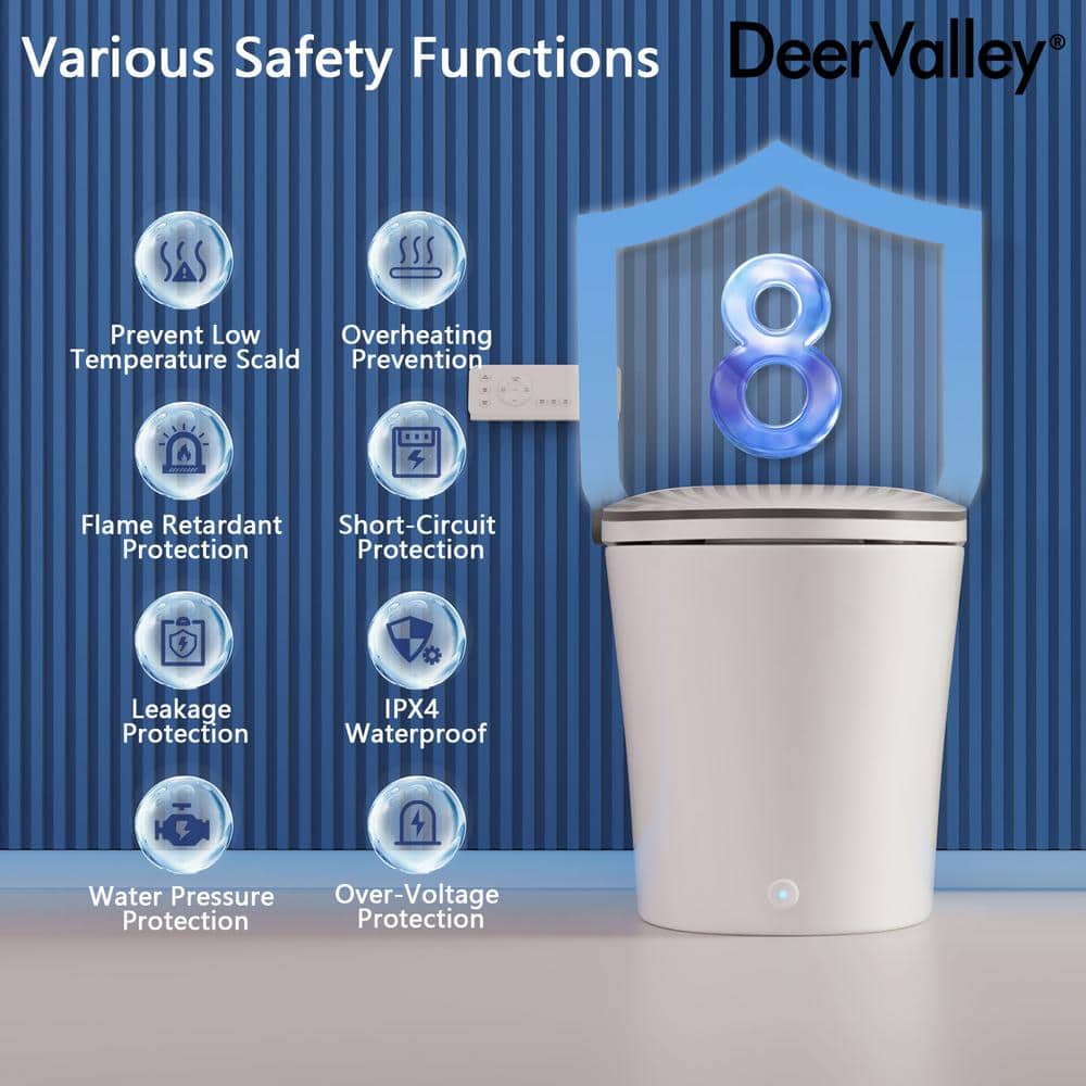 DEERVALLEY Smart Toilet & Bidet Combo with Remote and Auto Flush
