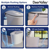 DEERVALLEY Smart Toilet & Bidet Combo with Remote and Auto Flush