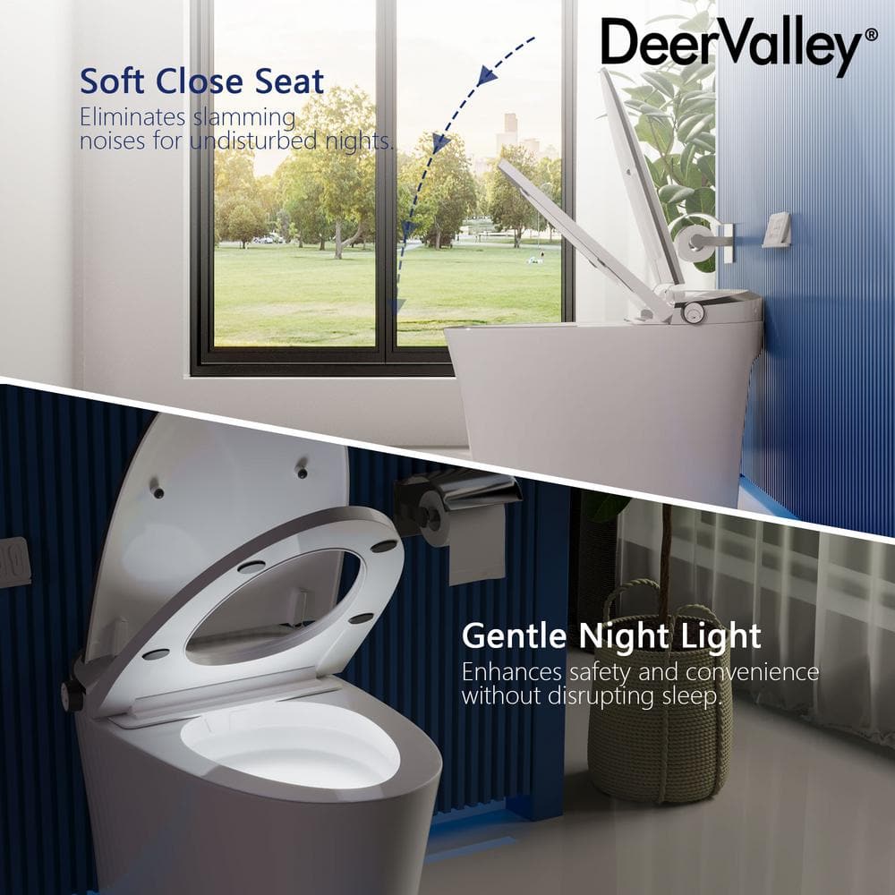 DEERVALLEY Smart Toilet & Bidet Combo with Remote and Auto Flush