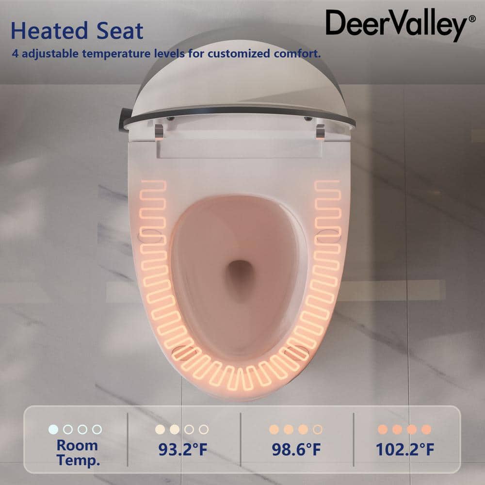 DEERVALLEY 1.28 GPF Smart 1-Piece Toilet with Heated Seat & Auto Flush
