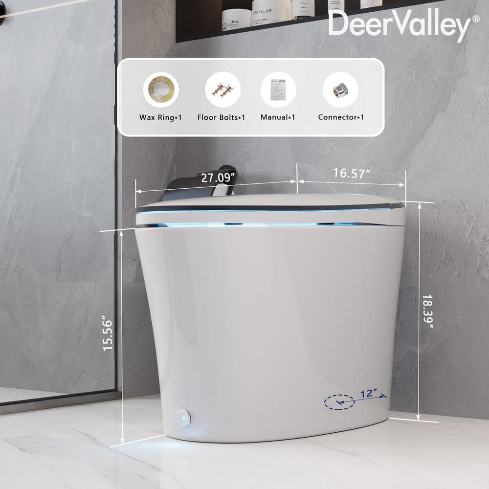 DEERVALLEY 1.28 GPF Smart 1-Piece Toilet with Heated Seat & Auto Flush